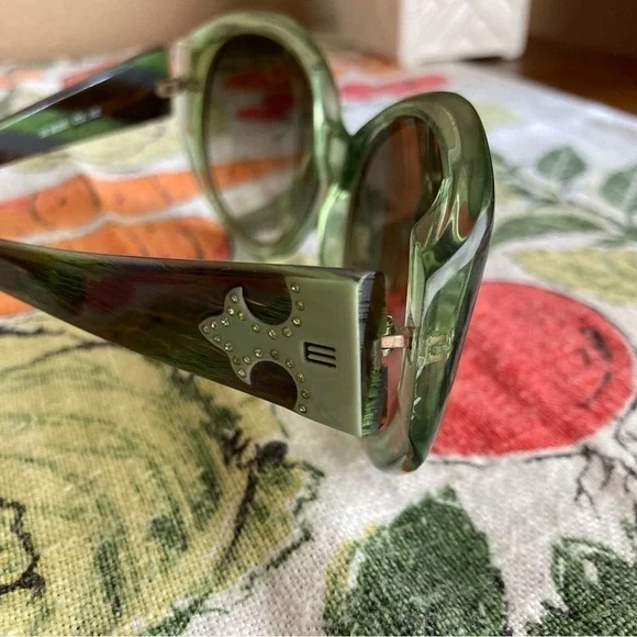 Etro green embellished sunglasses